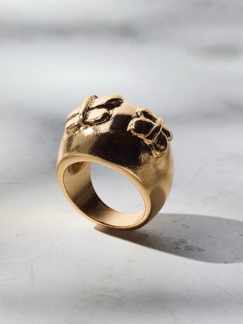 Chunky Boho Gold Statement Butterfly Ring